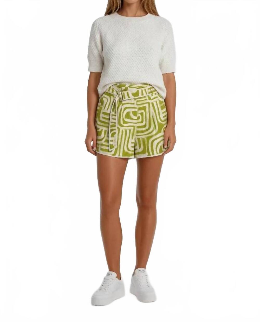 NEW SINCERELY OURS andrea shorts in matcha maze